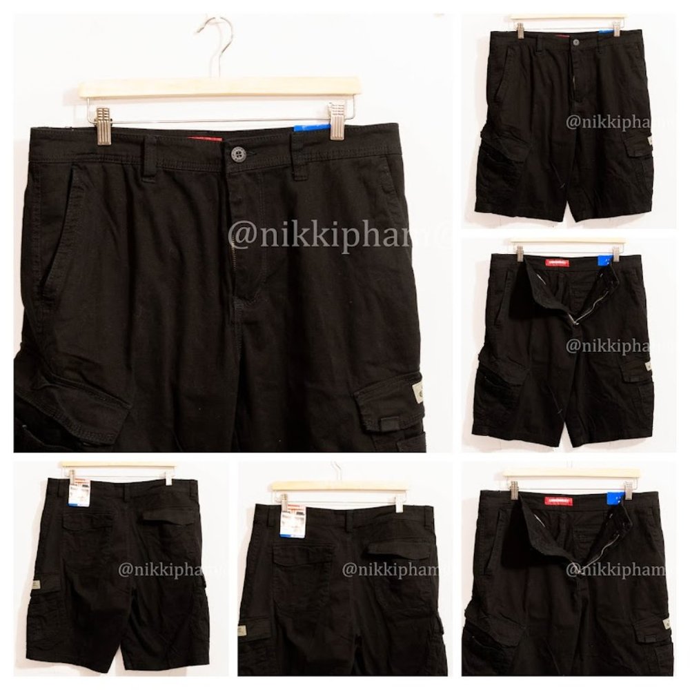 NWT ! Men Unionbay Cargo Shorts lightweight in  black